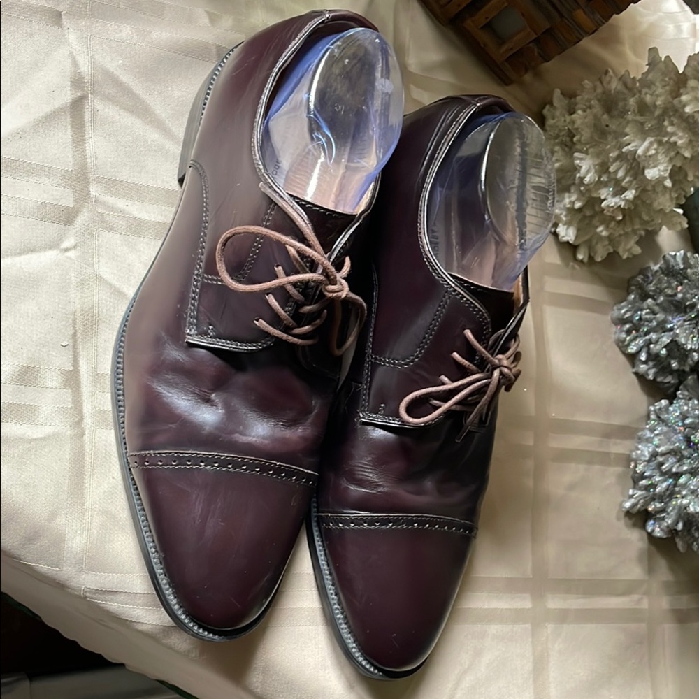 Joseph Abboud Brown Leather Oxford Shoes